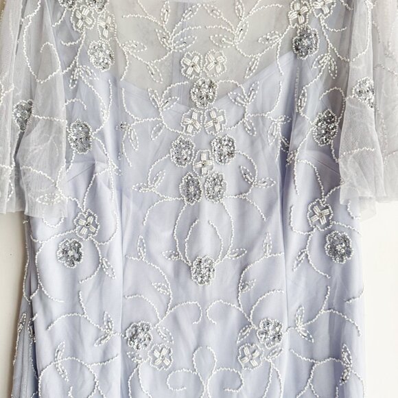 adrianna papell Beaded Mesh Sheath dress 16 - Picture 6 of 7